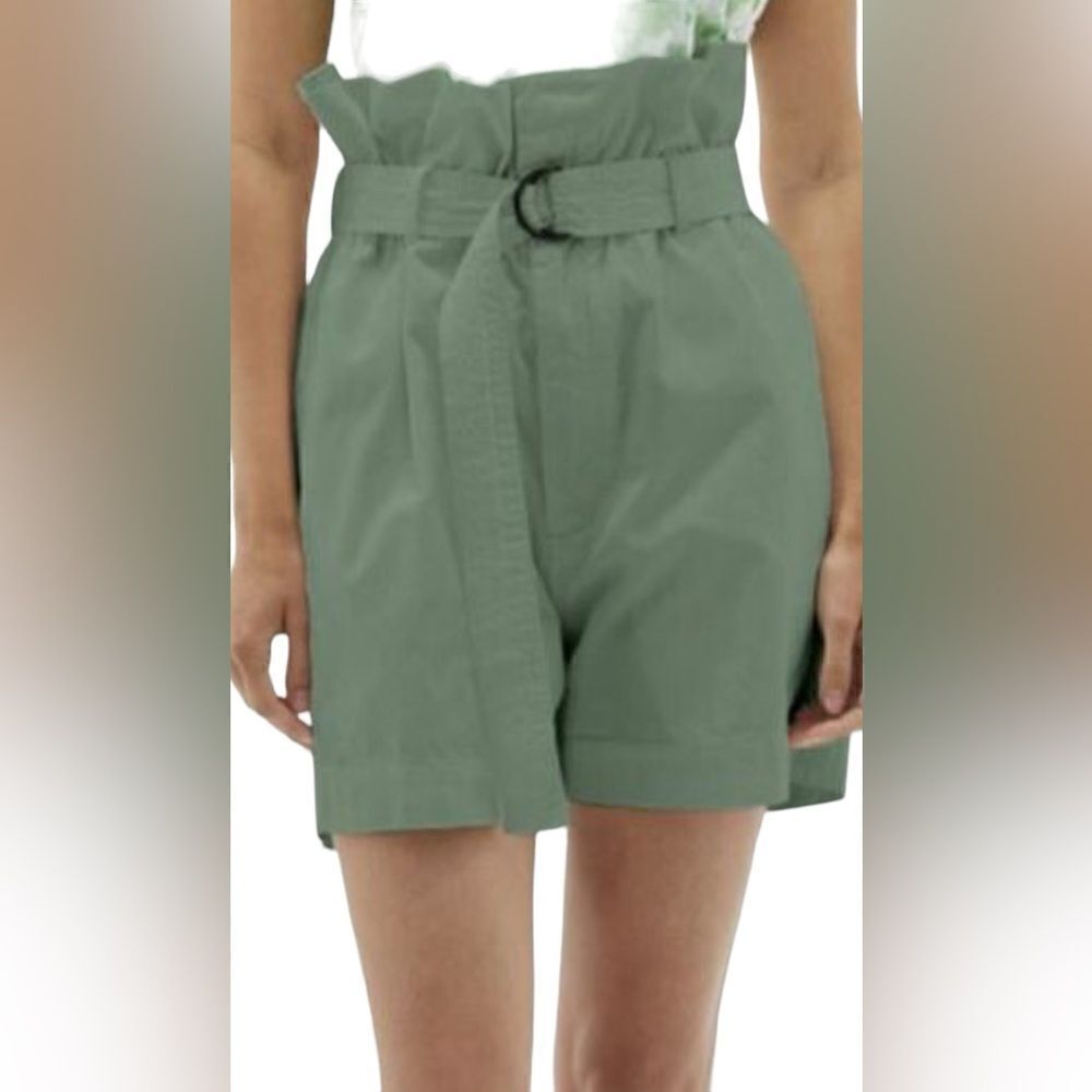 Bassike Canvas Belted Paper Bag Shorts NWT Size Small